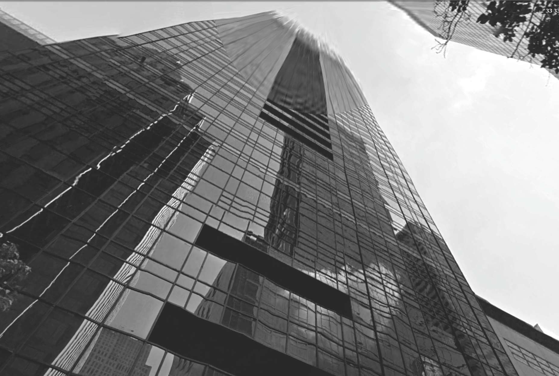 Manhattan skyscraper viewed from street level