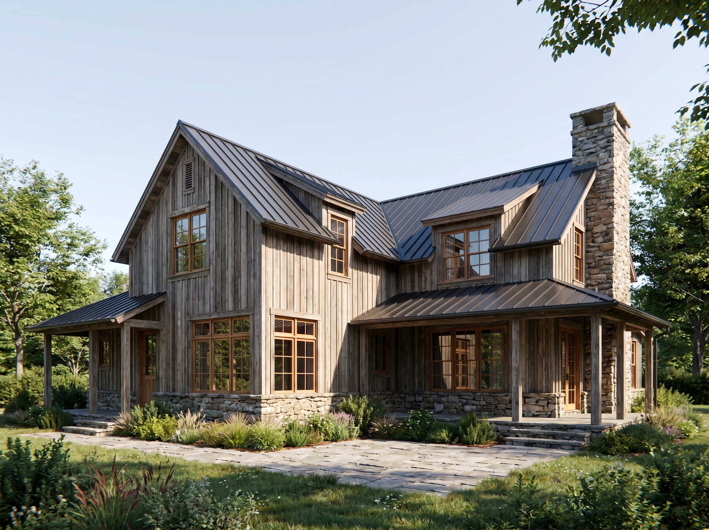 Stone and timber house in the Connecticut Quiet Corner